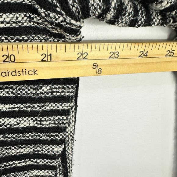 J Jill Tunic Sweater Women XL Black Stripe Knit Long Sleeve Minimalist Cozy Prep - Picture 5 of 7